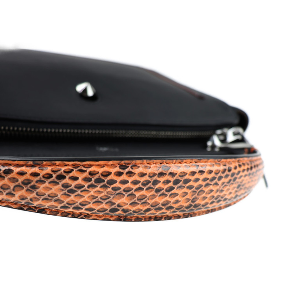 Fendi Python Black Leather Handbag Orange - image 7